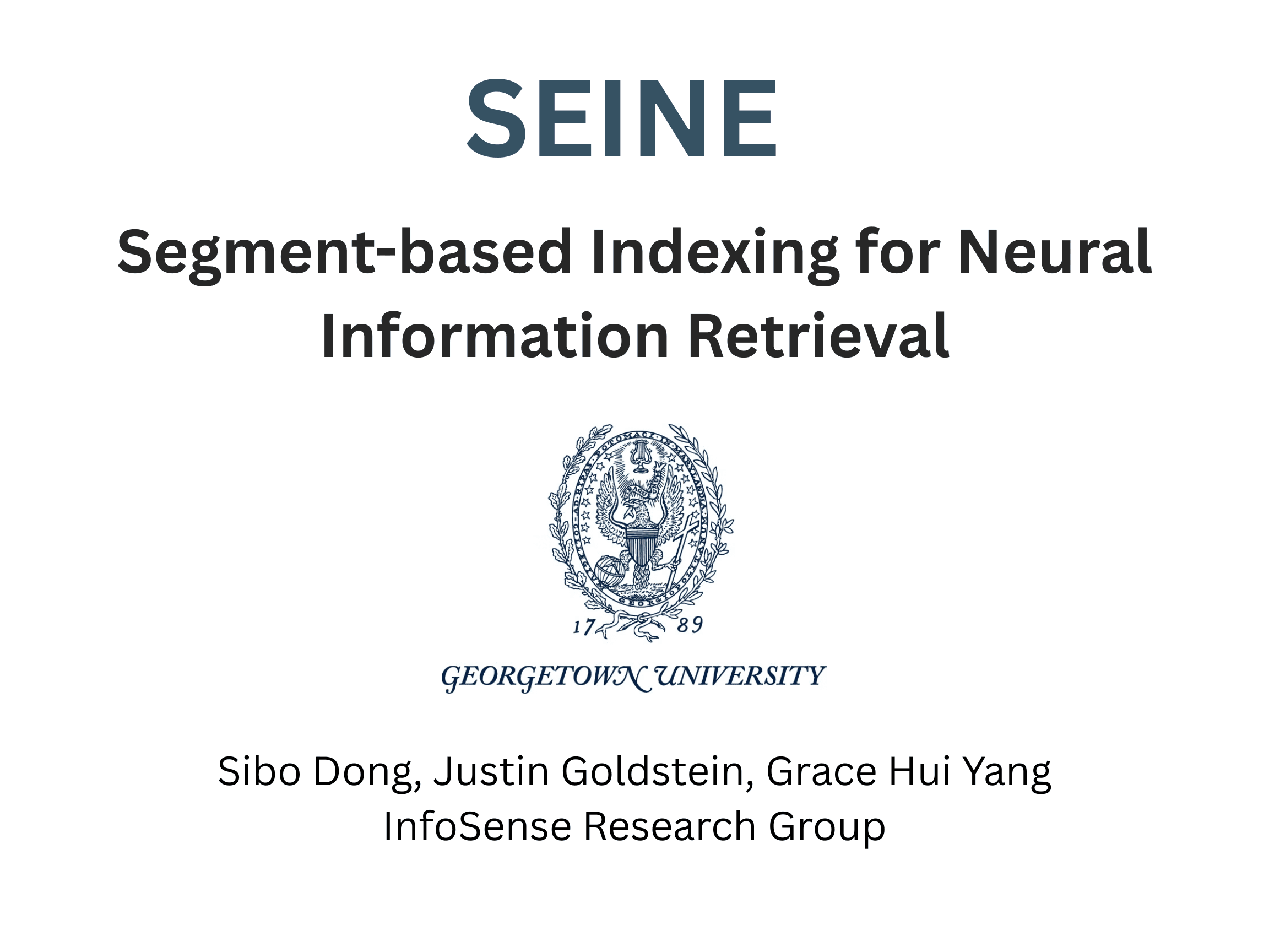 A cover image for a presentation linking to the SEINE research project presentation.